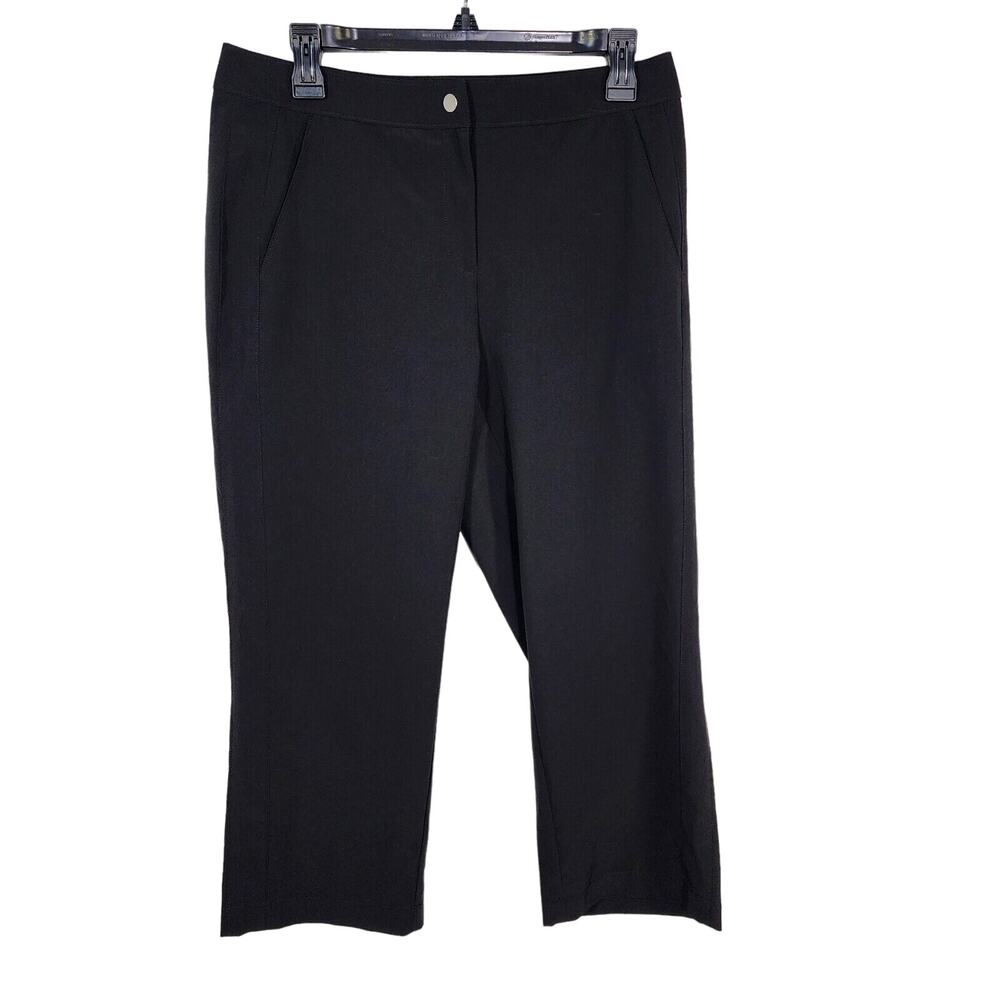 Chico's Weekends Womens Cropped Pants Size .5 Small 6 Black Lightweight Mid Rise